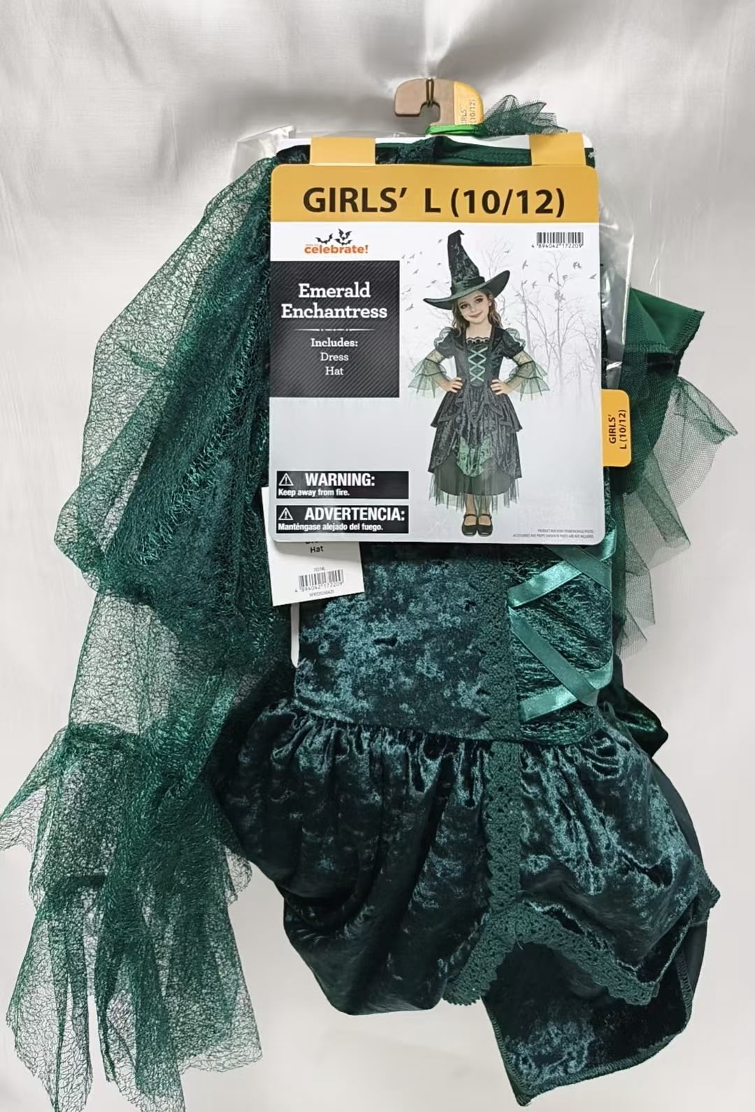 Emerald Enchantress Halloween Costume for Children, Girl's Size L (10/12), by Way to Celebrate