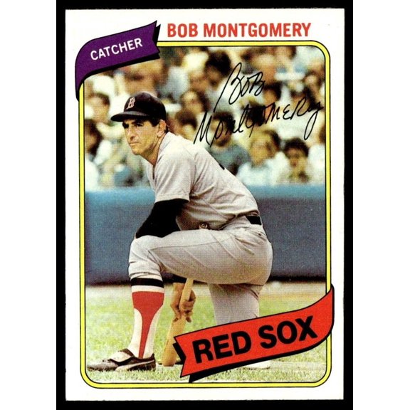 1980 Topps Baseball Card Bob Montgomery #618 Boston Red Sox NM