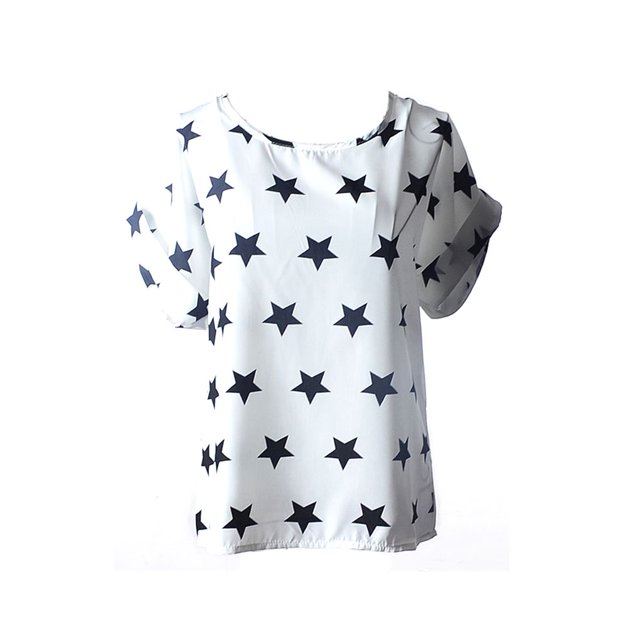 Pantalón corto casual Qarigey mujer manga suelta gasa camiseta Tops camisa blusa verano negra blanca S M L XL XXL