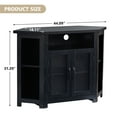 thumbnail image 3 of PHOYAL Farmhouse Corner TV Stand for TVs up to 48 Inchs with 2 Doors and Storage Shelves, Black, 3 of 8