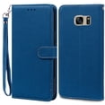 thumbnail image 1 of S7Edge Case For Samsung Galaxy S7 Case Leather Wallet On For Samsung S7 Edge Case Soft Flip Cover For Samsung S7 S 7 Edge Fundas Navy blue -Strap For Samsung S7, 1 of 6