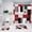 Red, variant on All Smiles 4-Piece Bathroom Sets Shower Curtain Set with Non-Slip Rug and Toilet Lid Cover,Red