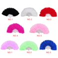thumbnail image 4 of Feather Fan Foldable Handheld Festival Decoration Square Dance Retro Style Show Down Colorful Fan, 4 of 5