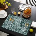 thumbnail image 3 of Dark Green Spring Floral Placemats Set of 4, Farmhouse Flowers Elegant Pastoral Placemats for Dining Table, Place Mats for Kitchen Tabletop, Waterproof Wipeable Dining Table Mats Set, 3 of 9