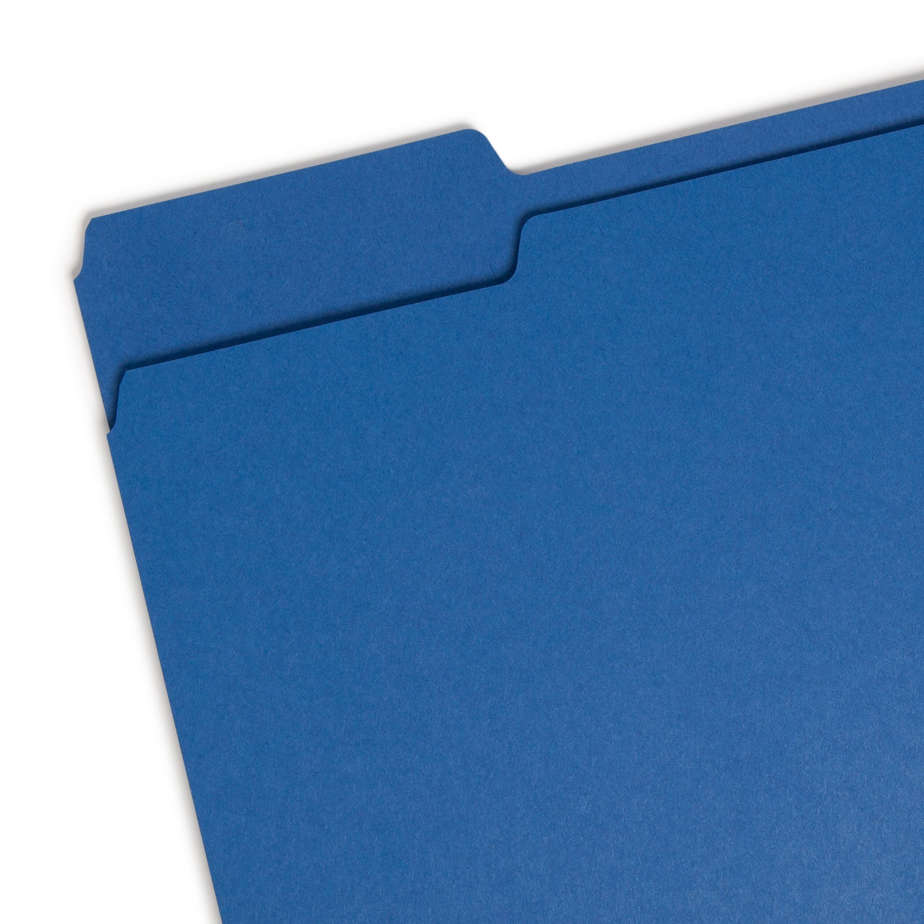 Smead File Folders with Single-Ply Tab Letter - 8 1/2" x 11" Sheet Size - 3/4" Expansion - 1/3 Tab Cut - Top Tab Location - Assorted Position Tab Position - 11 pt. Folder Thickness - Navy Blue - 1.02