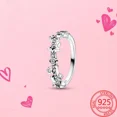 thumbnail image 5 of Pure Handmade 14K Gold Radiant Two-tone Sliding Heart Ring Women Sterling Silver Jewelry Ring Set Birthday Gift, 5 of 6