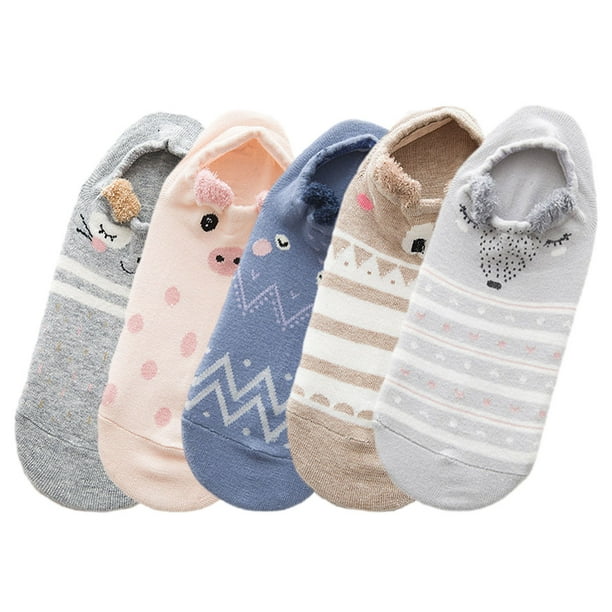 Calcetines tobilleros de algodón para niños, calcetines bonitos con dibujos animados, calcetines suaves y divertidos para niños, calcetines transpirables para niños pequeños