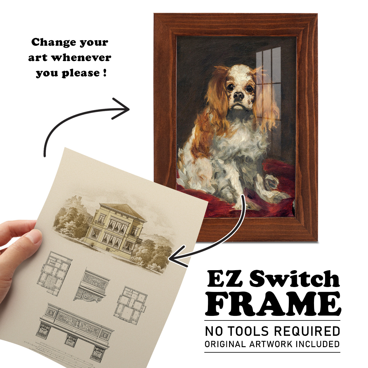 Estate and Plan I -Framed Print w/glass-Chestnut