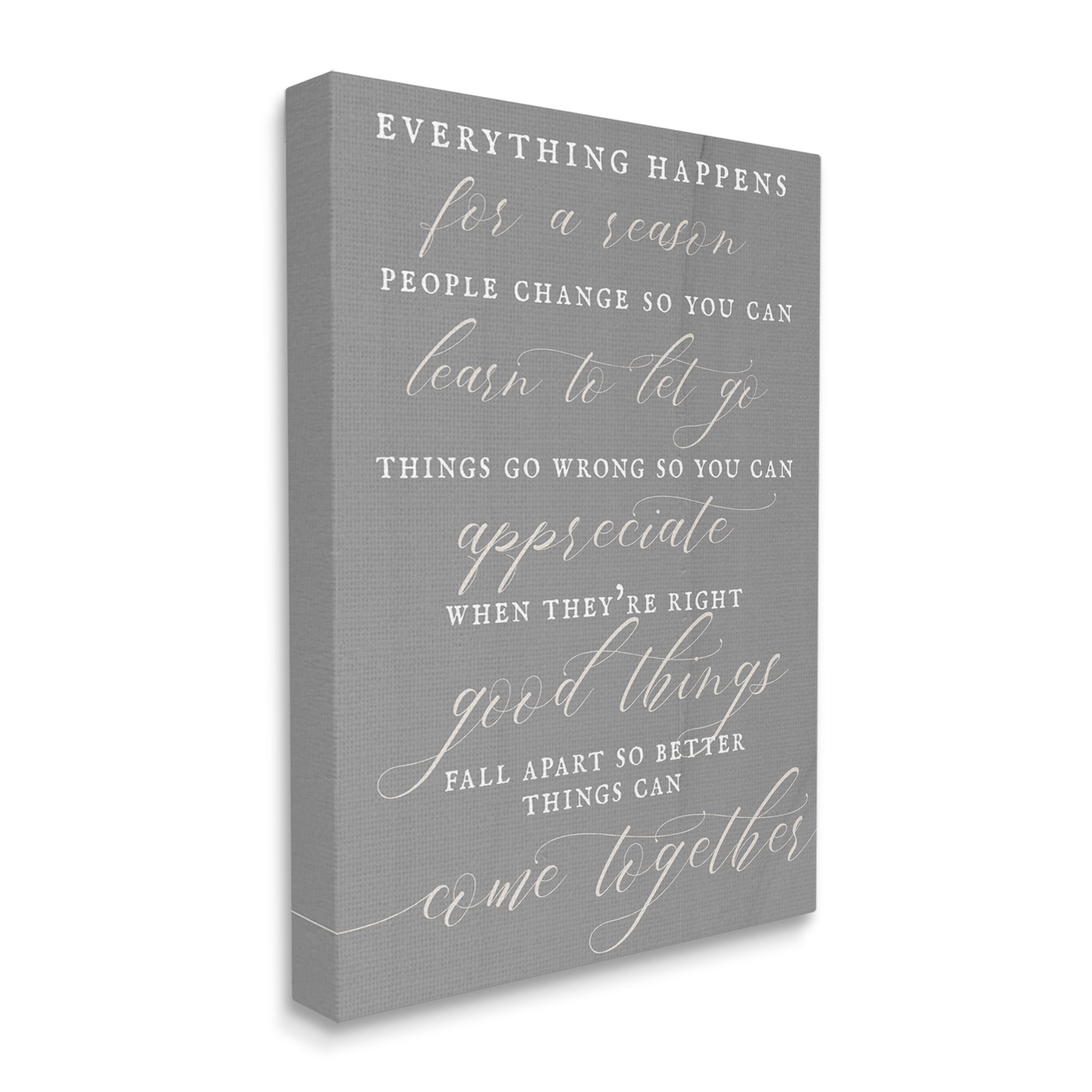 Stupell Industries Good Things Fall Apart Motivational Phrase Soft Calligraphy, 36 x 48, Design by Daphne Polselli
