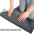 thumbnail image 3 of Gray Marble Gold Line Pattern Hot Yoga Mat Towel Non Slip for Hot Yoga - Quick-Drying Yoga Mat Cover with 4 Corner Pockets with Travel Bag - Hot Yoga Towel Non Slip 70"x26", 3 of 6