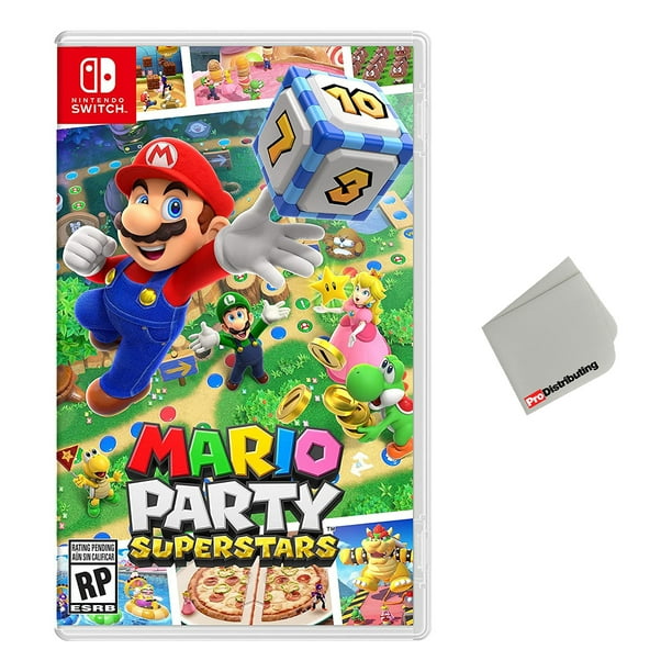 Mario Party Superstars Nintendo Switch with Microfiber Cleaning Cloth
