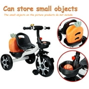 Myriann Toddler Tricycle with Front and Rear Baskets, White