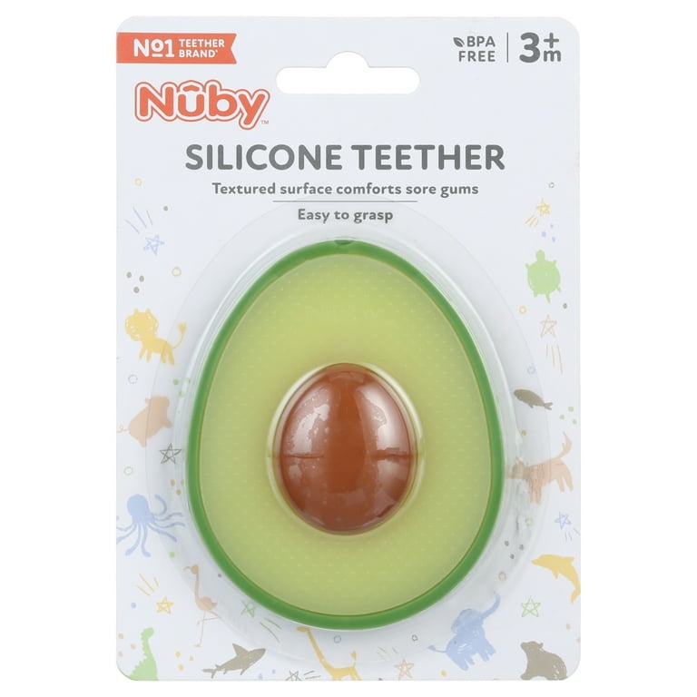 Nuby All Silicone Teether, Avocado