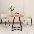 thumbnail image 3 of VECELO 35.4" Round Dining Table, Small Kitchen Table with Sturdy Metal Base, Dining Room Table for 2 to 4 Person, Walnut, 3 of 7