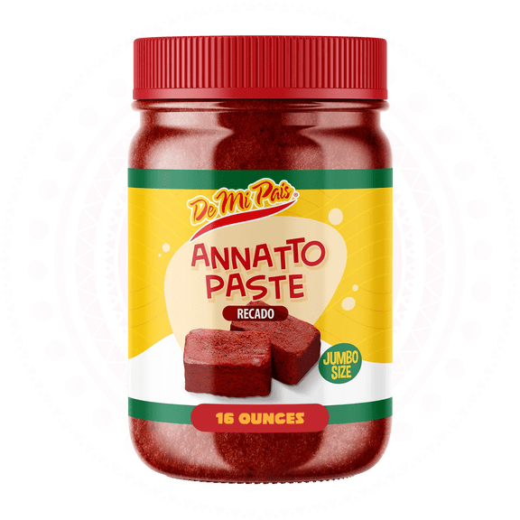De Mi Pais Pasta Recado Achiote Paste Seasoning | 16 Oz| 1-Pack