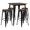 Black, variant on Flash Furniture 31.5" Square Silver Metal Bar Table Set with Wood Top and 4 Backless Stools