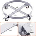 thumbnail image 2 of Ladcaser 55 Gallon Steel Drum Dolly Drum Heavy-Duty 1000lbs Capacity Barrel Dolly Cart Drum Caddy with Steel Frame 4 Swivel Casters Wheel, for Warehouse Drum Handling, Silver, 2 of 6
