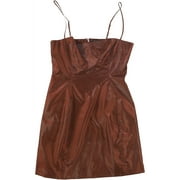 Danielle Bernstein Womens Solid Mini Dress, Brown, 0