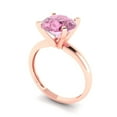 thumbnail image 2 of 2.5 ct Round Cut Simulated Pink Diamond Solitaire Engagement Ring for Women in 18K Rose Gold, 2 of 5