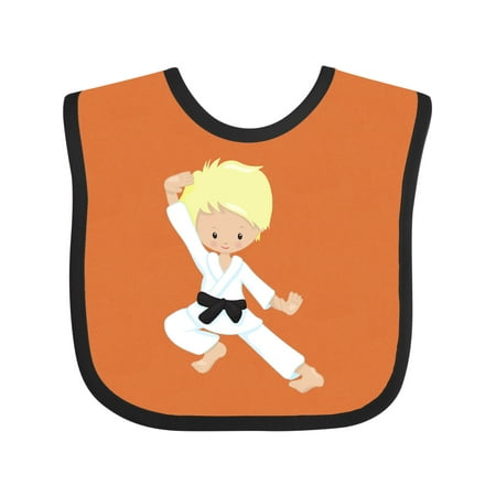 

Inktastic Karate Boy Cute Boy Black Belt Blond Hair Boys Baby Bib