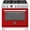 Rosso, variant on Bertazzoni Pro366bcfept Professional 36" Wide 5.7 Cu. Ft. Free Standing Dual Fuel Range -
