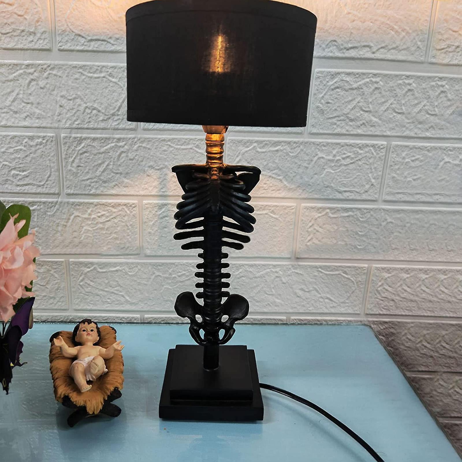 Skeleton Table Lamp,creative Vintage Resin Skull Desk Light For