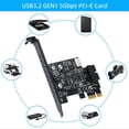 thumbnail image 3 of Tarjeta tipo E PCI Express 2.0 X1 a USB 3.2 Gen1 Tipo-E A-Key 5 Gbps para PC escritorio, 3 of 9