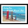 thumbnail image 2 of Art.com Greetings from Malibu Beach, California, Surfers Art Print, Black Frame Wall Art, 44" x 32", 2 of 5