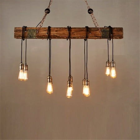 110v 35 E26 Wood Beam Rustic Farmhouse Ceiling Fixture Chandelier Pendant Lighting Kitchen Dining Room Bar Hotel Industrial Decor 10 Bulbs Not Included Canada - Hanging Lights From Ceiling Beams 110v 35 E26 Wood Beam Rustic Farmhouse Ceiling Fixture Chandelier Pendant Lighting Kitchen Dining Room Bar Hotel Industrial Decor 10 Bulbs Not Included Canada - Hanging Lights From Ceiling Beams