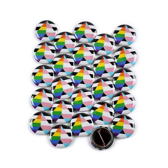 25 Pack - Trans Ally LGBTQ Pride Flag Pinback Buttons - 1 Inch