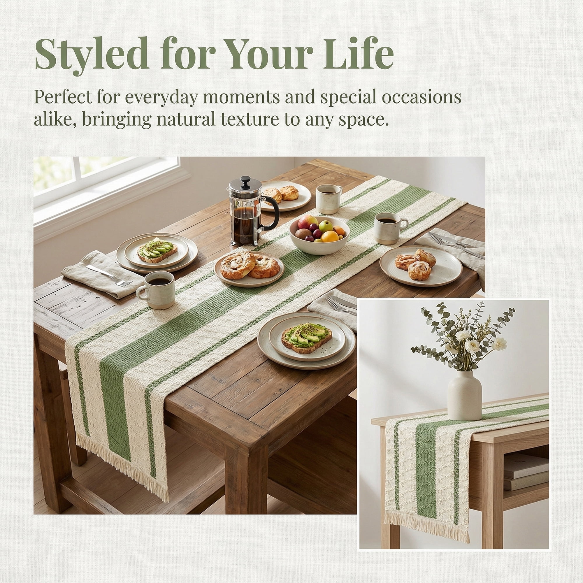 Unique Bargains Farmhouse Polyester Table Runner for Birthday Decoration Green 11.8"x78.7"