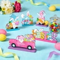 thumbnail image 4 of Virelaxpo 6Piece Wooden Easter Table Decor Set with Cute Bunny and Truck Designs, 2D Desktop Ornaments for Holiday and Home Decoration, Festive Wooden Decorations, 4 of 6