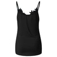 thumbnail image 5 of Long Lace Cami Top for Women V Neck Sleeveless Camisoles for Under Clothes Stylish Cute Spaghetti Strap Fitted Tunic Tank Tops Dressy Blouses Club Party Shirt Patchwork Laced Cami Y2K Tops Black, 5 of 7