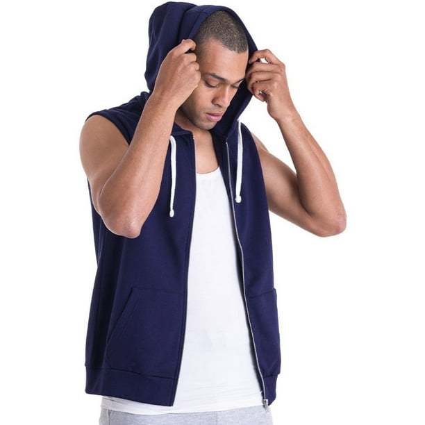 Zipper sleeveless hotsell hoodie