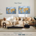 thumbnail image 4 of Elephant Stock Azure World Map Wall Art - Horizontal Canvas Wall Art - Living Room Wall Decor - Map Canvas - Blue And Gold Decor - 45" x 30", 4 of 8
