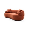 thumbnail image 3 of Orange 3-Seat Cloud Couch | Boucle Upholstered for Living Room | Creates a Relaxing and Inviting Space, 3 of 6