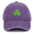 thumbnail image 2 of St. Patrick's Day Green Baseball Cap with Embroidered Shamrock, Adjustable Breathable Cotton Hat for Men and Women, Funny Festive Party Accessory for Holiday Celebrations and Gift Ideas Purple, 2 of 5