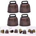 thumbnail image 3 of 4Pcs Light Brown Iron Cow Bell for Pet Accessories Loud Cow Bells, 3 of 9