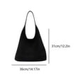 thumbnail image 3 of Women’s Trendy Suede Tote Bag Shoulder Bags for Women Fall Underarm Bag Winter Work Purses Suede Travel Handbag Large Capacity Black, 3 of 7