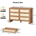 thumbnail image 3 of Commode à 6 Tiroirs pour Chambre, Commode de 47,2 Po, Commode Grand Style Ferme en Jute pour Garde-Robe, Tour de Rangement Moderne pour Vêtements pour Chambre, Entrée, Salon, 3 of 9
