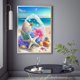thumbnail image 4 of Pintura de diamantes de playa de bricolaje, decoración y regalo únicos, gemas redondas de perforación completa, kits de pintura de diamantes, experiencia de pintura sin esfuerzo para decoración del, 4 of 5