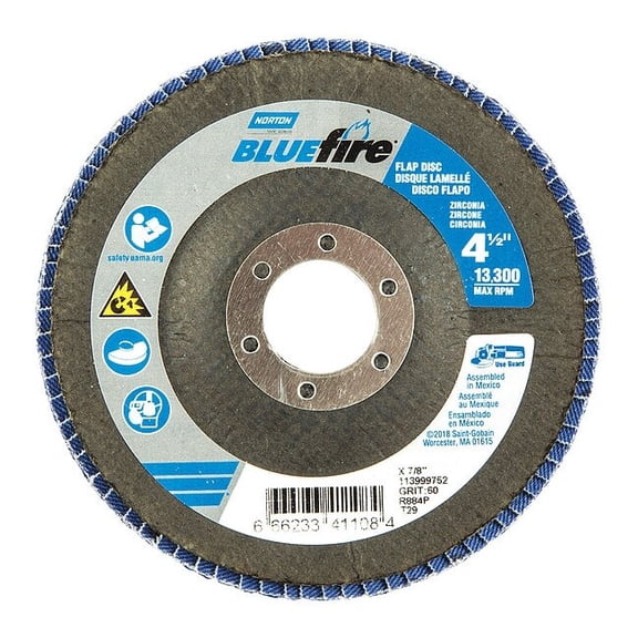 Norton Co Flap Disc,60 Grit,Zirconia Alumina,PK2 66623341108