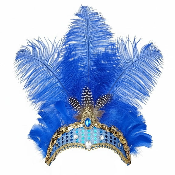 CYSFASHION Christmas Gift Fascinators Hats for Women Headpiece Headband Costume Accessories Party Show Cocktail Blue