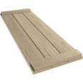 thumbnail image 6 of Ekena Millwork 16 1/2"W x 64"H Rustic Three Board Joined Board-n-Batten Rough Sawn Faux Wood Shutters w/End Batten (Per Pair), Primed Tan, 6 of 10