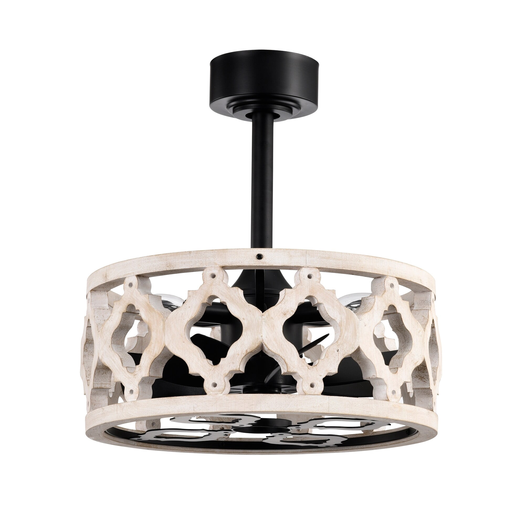Mica 16 in. 3-Light Indoor Matte Black and Wood Grain Finish Ceiling Fan with Light Kit