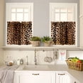 thumbnail image 2 of Leopard Pattern Window Valance 3 Piece Set,Vintage 3D Wild Animal Fur Print Home Bedroom Living Room Kitchen Decorative Valance, 2 of 5