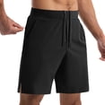 thumbnail image 2 of Besolor Mens Workout Shorts High Waisted Elastic Drawstring Wide Leg Split Hem Casual Summer Running Half Pants with Pockets, 2 of 5