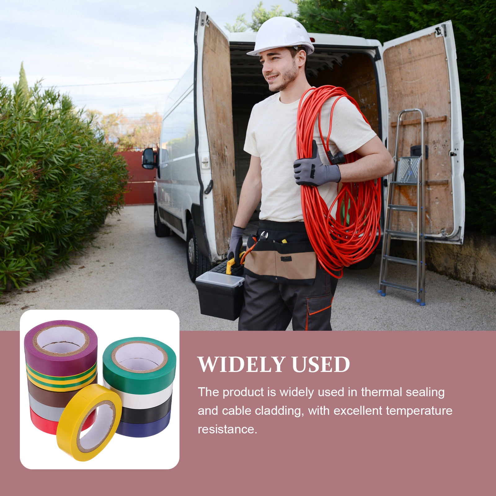 ELAYARD High Temp Electrical Tape Assorted Colors Industrial Insulation Tape for Indoor Use