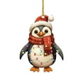 thumbnail image 2 of 2D Acrylic Hanging Decor Penguin Christmas Tree Ornaments, Indoor and Outdoor Christmas Decorations, 2.6×2in Acrylic Christmas Tree Decorations, 2 of 5