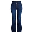 thumbnail image 4 of Time and Tru Women's Patch Pocket Flare Jeans, 31" Inseam, Sizes 0-22, 4 of 6